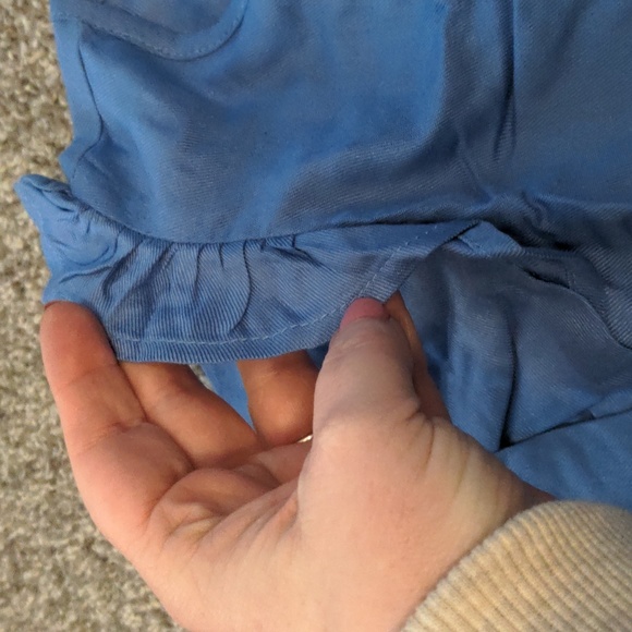 NWT Girls Ruffle Sleeve Peasant Blouse Size XL (13/14) Color Blue Icicle - Picture 4 of 6